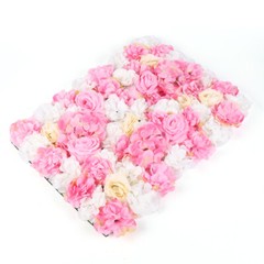 12 Pc Silk Rose Wall Panels 24 × 16 in Wedding Backdrop Dark Pink Champagne
