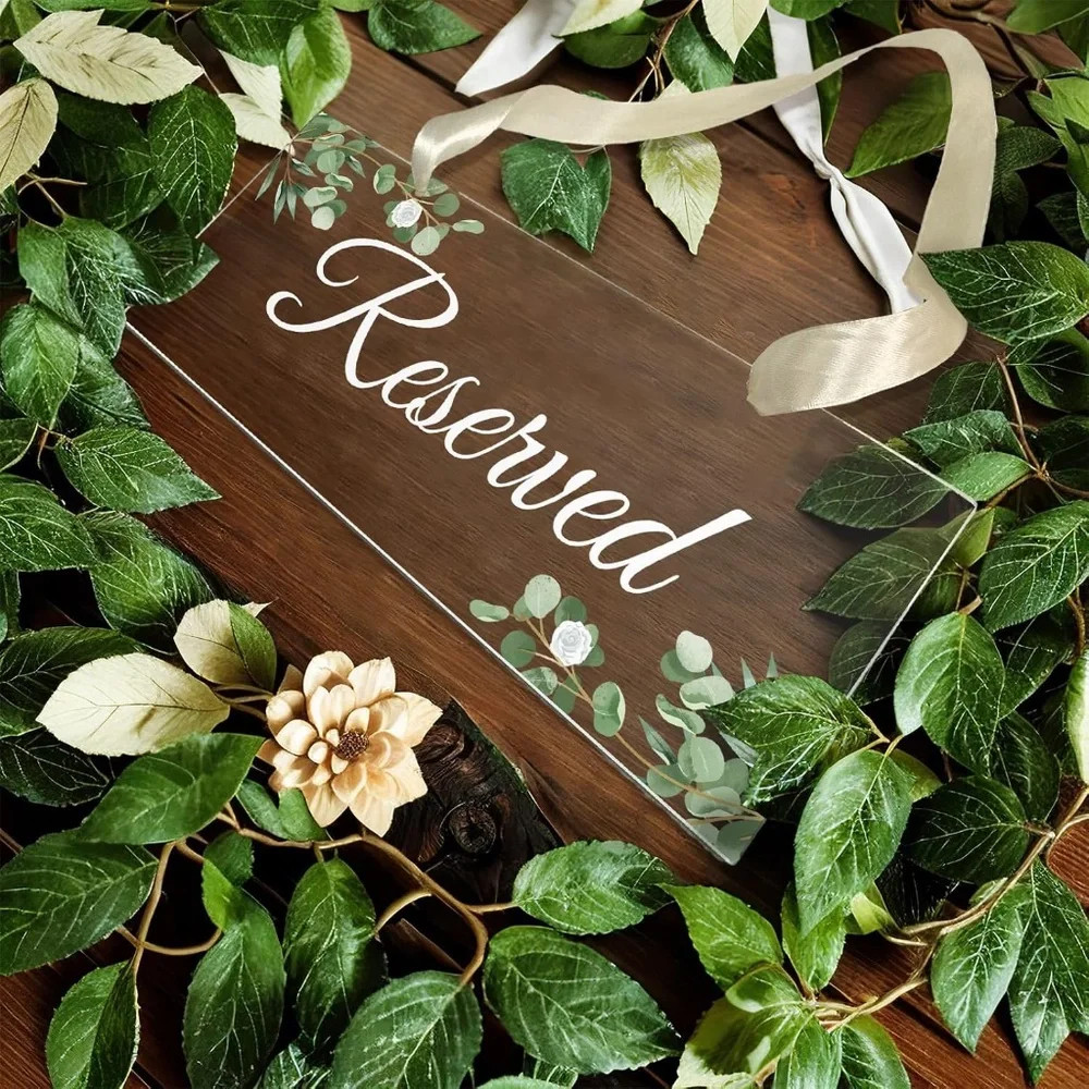 Reserved Seating Hanging Acrylic Signs (8 ct) – 2 sets in perfect condition!