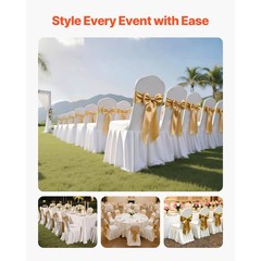 Uimoso 30PCS White Stretch Spandex Chair Covers for Weddings,Parties, and Dining
