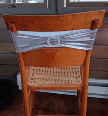 100 Chair Sashes Bows Silver Lame Stretch with Slider Buckle Party Wedding