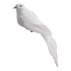 Artificial Doves Garden Home Indoors Clip Decor Fake Feather Foam Home