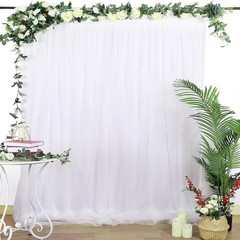 5ft x 7ft White Backdrop Curtains for Wedding Photography Birthday Party Decor