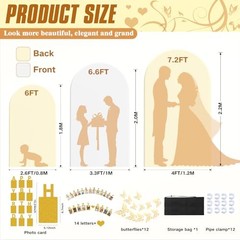 Wedding Arch Covers Stretchy Backdrop(6ft/6.6/7.2ft) Set of 3 7.2FT/6.6FT/6FT