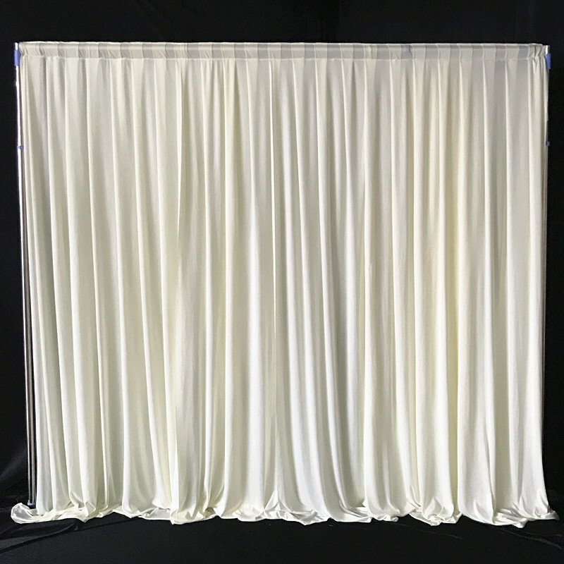 9.8 x 19.7ft White Pleated Decoration Curtain Wedding Backdrop Ice Silk