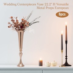 6 Pcs Wedding Centerpieces Vase European Vase Versatile Metal Props 22.2″ Height