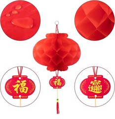 20 linternas de papel rojas de 10 pulgadas para decoración de festivales