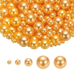 4/6/8/12/14mm Pearl Bead for Vase Filler 600Pcs, Floating Beads Orange