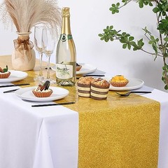 6 Pieces Disposable Plastic Sequin Table Runner Glitter 14 x 108 Inch Sequin