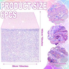 Pcs Iridescent Sequin Table Runner 12 x 72 Inch Mermaid Table Runner 6 Purple