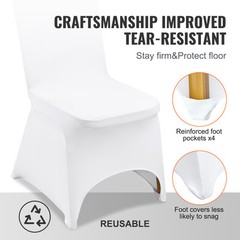 Universal 100 pcs Polyester Spandex Wedding Chair Covers Arched Front White