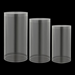 3Pcs Clear Round Cylinder Pedestal Stand For Wedding Party Display Stand Decor
