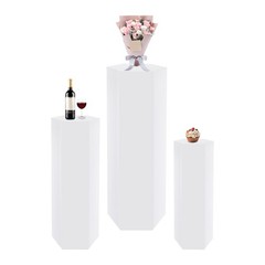 3Pcs Acrylic Display Stand Cake Flower Pedestal Stand For Party Wedding Retail