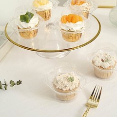 25 Clear Disposable Plastic Cupcake Boxes Dome Lid Party Events Home Decorations