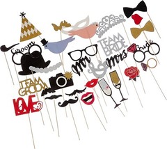 Wedding Photo Booth Props New Design Attached To The Stick US Seller, Ships Free