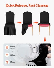 VEVOR 30PCS Black Stretch Spandex Folding Chair Covers for Wedding Party Dining