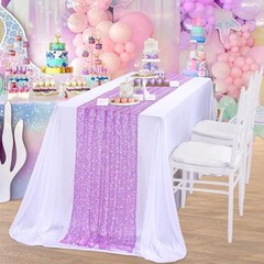 Sequin Table Runner Iridescent Purple Table Runner 25X120 inch Elegant Table