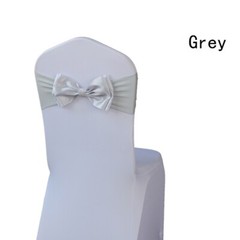 10pcs Chair Cover Sash Bowknot Spandex Satin Bow Stretch Ribbon Wedding Party