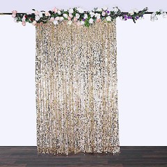 CHAMPAGNE 8×8 ft Big Payette Sequined BACKDROP CURTAIN Wedding Decorations