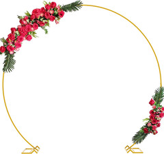 9.2FT Gold round Backdrop Stand Metal Circle Wedding Arch round Balloon Arch Sta