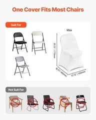 VEVOR 150PCS White Stretch Spandex Folding Chair Covers for Wedding Party Dining