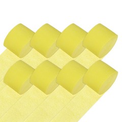 8-Rolls 656ft Crepe Paper Streamer for DIY [Dark Yellow-1.8 Inch x 82 Ft/Roll]