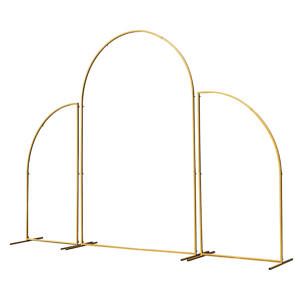 Metal Arch Backdrop Stand Gold Arch Wedding Arch Stand Set of 3 for Party Decor
