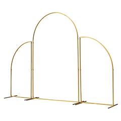 Metal Arch Backdrop Stand Gold Wedding Arch Stand Set of 3 for Party Decor
