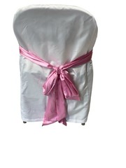 Set Of 10 Custommade Satin SlipCovers For Padded Folding Chairs Pink Black Bows