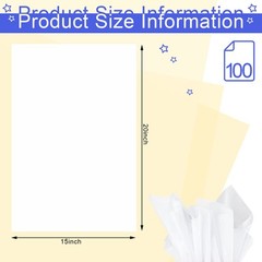 Gersoniel 100 Sheets 15 x 20 Inch No Acid Free White 15 x 20 Inch, white