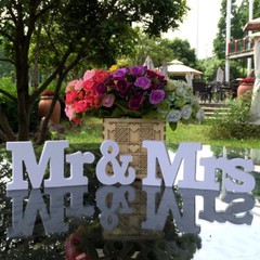 White Mr and Mrs Letters Sign PVC Standing Top Table Wedding Decoration
