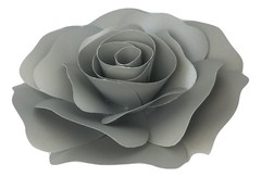 Decor In The Box 5 piece Handmade Paper Flower Set, Fully Assembled-Silver/White