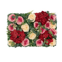 12Pcs Artificial Flower Wall Panel Backdrop Wedding Rose Hydrangea Flower Decor