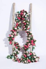 8Pcs 66FT Pink Flower Garland, Blue and White Artificial Rose Pink&blue-8pcs