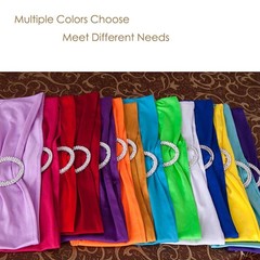 Pack of 50 Stretch Royal Blue Chair Sashes for Wedding, Elastic Lycra Chair B…