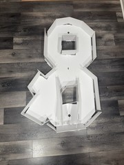 4ft Cardboard White Marquee Light Up “&” Wedding Sign
