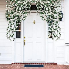 66 Ft Artificial Flower Garland, 8 Pcs Hanging Fake Rose Vines Silk White