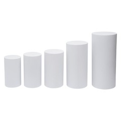 5-Piece White Iron Cylinder Cake Display Stands For Wedding Dessert
