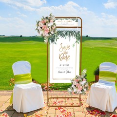 Gold Wedding Rectangle Easel Rack Sign Poster Stand Metal Display Stand 150CM