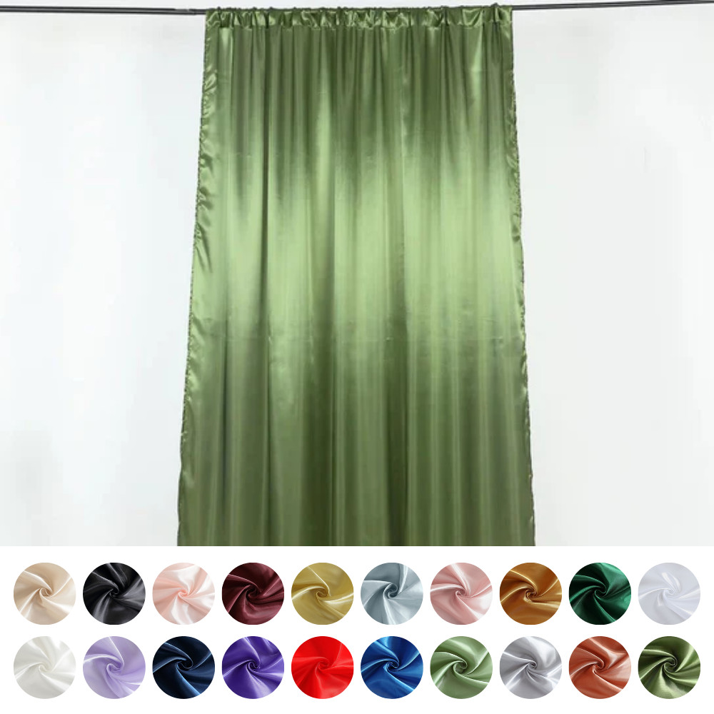 8 ft x 10 ft Satin Backdrop Curtain Photo Booth Decorations Party Event Supplies