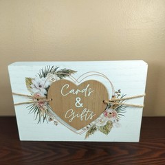 Cards & Gifts Wooden Sign Floral Rustic Wedding Baby Bridal Shower Table Decor