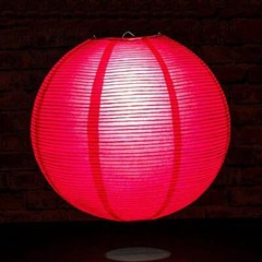 12″ Red Fine Line Premium Even Ribbing Paper Lantern, Extra Sturdy