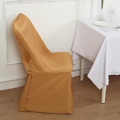10 pcs Gold LIFETIME Folding CHAIR COVERS Slipcovers Polyester Supplies Event