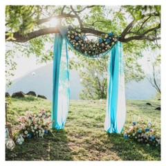 18FT Sheer Tulle Draping Arch Party Curtain Backdrop For Wedding Ceremony Decor