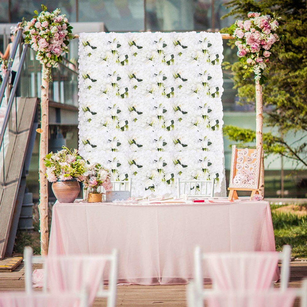 6 Pcs Artificial Flower Wall Panels 24″ x 16″ Flower Wall Panel Wedding Decor US