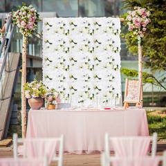 6 Pcs Artificial Flower Wall Panels 24″ x 16″ Flower Wall Panel Wedding Decor US
