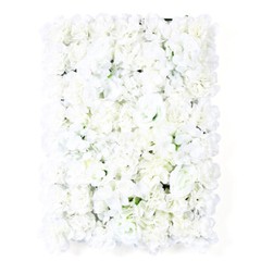 Durable Flower Wall with Milky White Simulated Flowers, Waterproof,