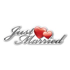 Just Married Contour Car Sign Magnet