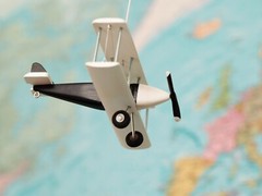 Hanging Airplane, Black White, Nursery Decor, Decorative wooden airplane