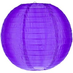 20″ Dark Purple Nylon Lantern, Even Ribbing, Durable, Hanging Decoration
