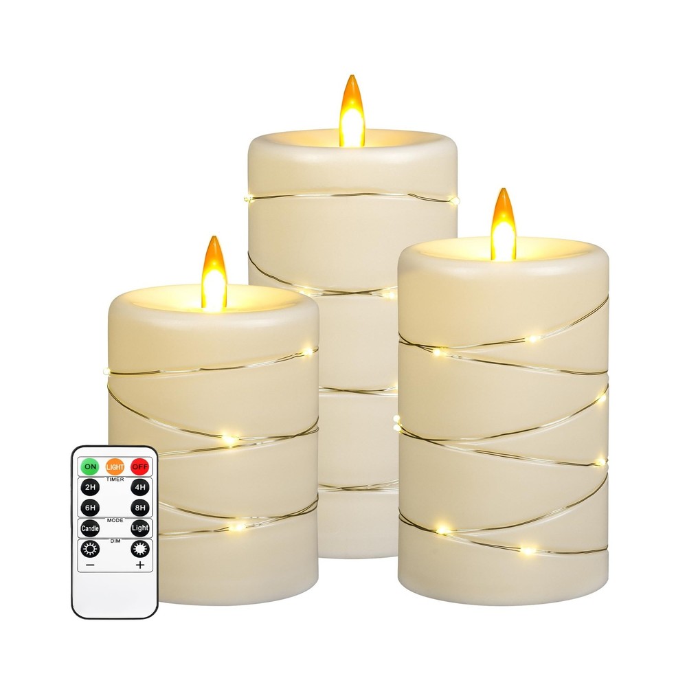 Flameless LED Candles with Timer 3 pc Flickering Flameless Candles … Fast Ship